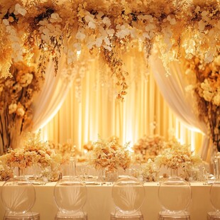 金色浪漫婚礼宴会场景布置