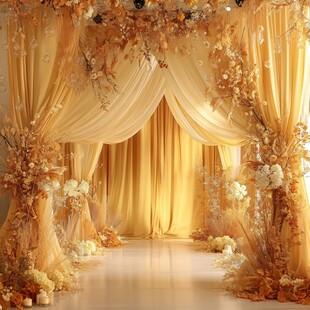 金色梦幻婚礼拱门装饰