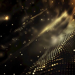 金色粒子流动科幻背景图