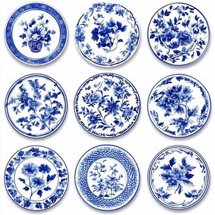 精美青花瓷盘图案集合