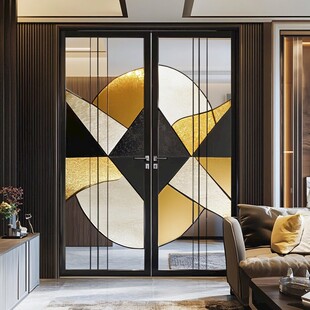 现代简约风格几何图案双开门