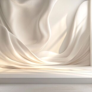 柔滑米白色绸缎质感画面