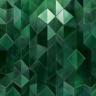 翠绿几何拼接立体墙面