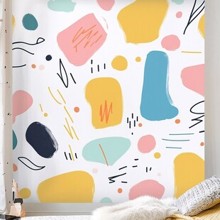 童趣几何涂鸦风墙面装饰