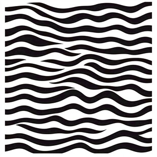 黑白波浪线条几何图案
