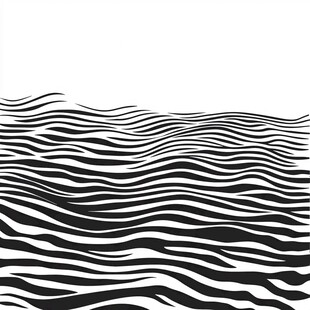 黑白波浪线条艺术图案