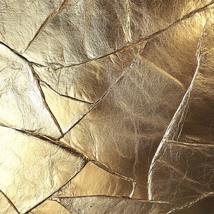 金色褶皱纹理金属箔背景