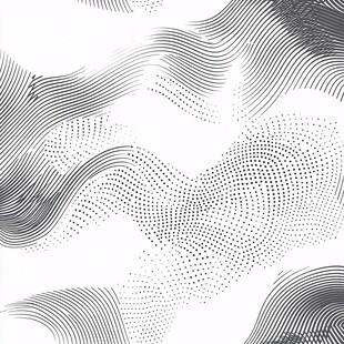 黑白线条波浪抽象图案