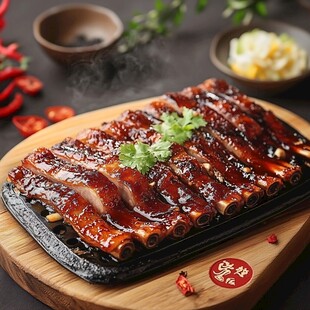 美味烤排骨 色泽诱人