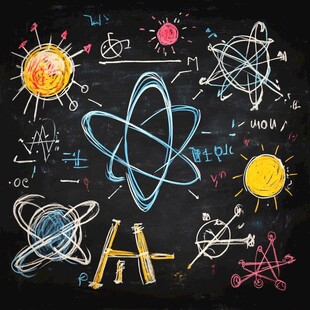 黑板上的科学涂鸦与符号