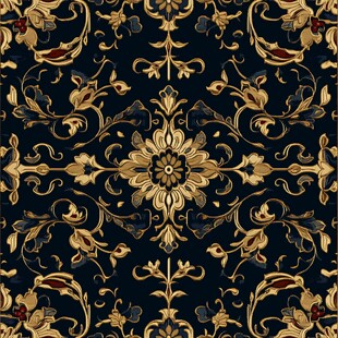 华丽黑金欧式古典花纹图案