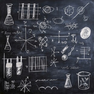 黑板上的科学实验与公式