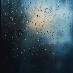 窗前雨珠 朦胧中的诗意