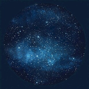梦幻蓝色星空圆形图案