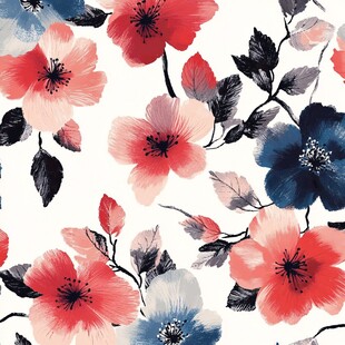 水彩花卉图案纹理背景