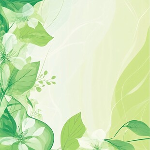 清新绿叶花卉背景图