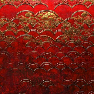 中式红金海浪纹精美图案