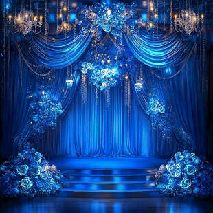 梦幻蓝色系浪漫婚礼舞台
