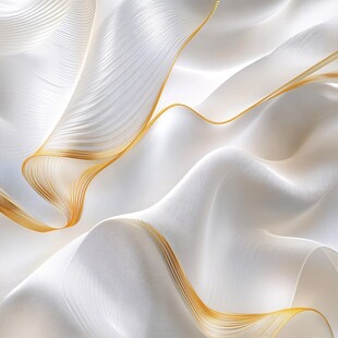 白色丝绸上的金色线条纹理