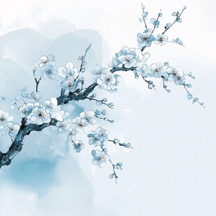 水墨梅花枝头俏