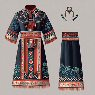 民族风精美传统服饰设计图