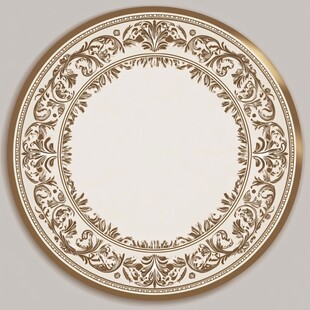 复古花纹圆形装饰盘
