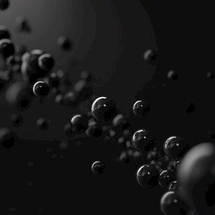 黑色背景下悬浮的气泡