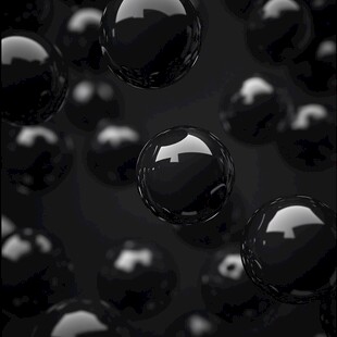 黑色光泽球体悬浮画面