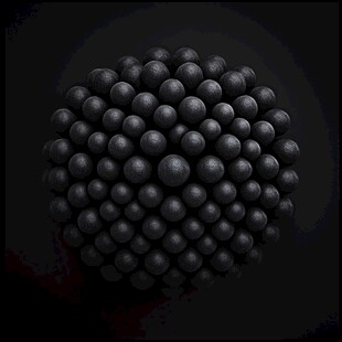 黑色球体聚合立体图案