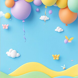 梦幻气球云端童趣场景