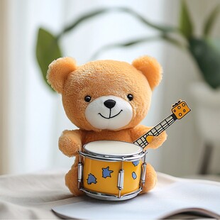 小熊玩偶弹奏乐器超可爱
