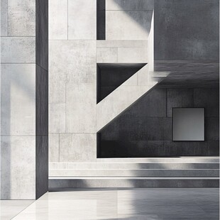 极简混凝土建筑室内空间