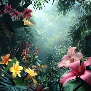 梦幻热带丛林花卉景观