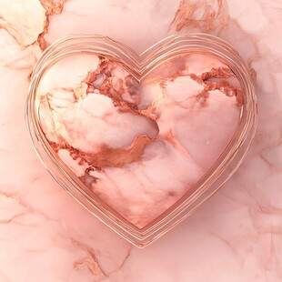 心形玫瑰金大理石容器