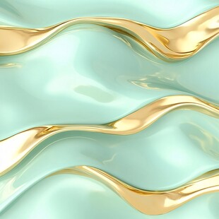 金绿交融的流体波纹图案