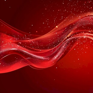 红色动感飘带星光背景图