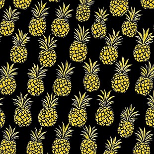 黑色背景上的菠萝图案