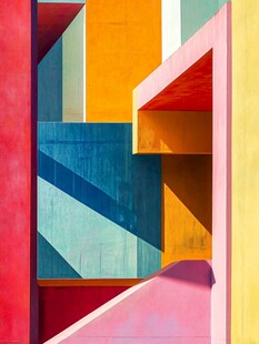 多彩几何建筑墙面景观