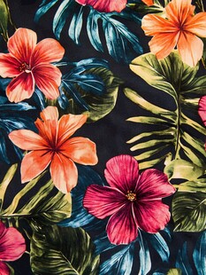热带花卉图案布料