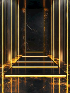 黑金炫光通道空间场景