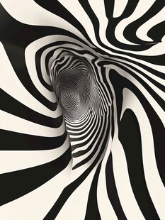 黑白漩涡抽象艺术图案