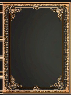 复古金色边框黑色背景图