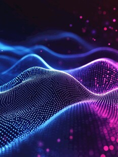 梦幻科技感波点流动背景