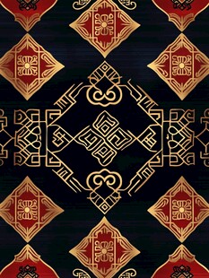 中式传统几何纹华丽图案