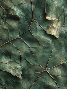 叶脉纹理 沧桑绿叶之美