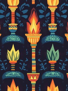 复古火炬图案装饰背景