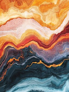 梦幻多彩流体纹理艺术画