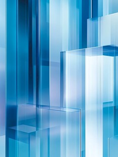 蓝色透明几何立体背景图