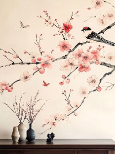 中式花鸟墙绘 雅致家居风