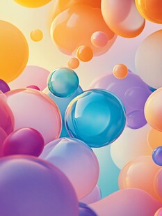 梦幻多彩气泡背景图